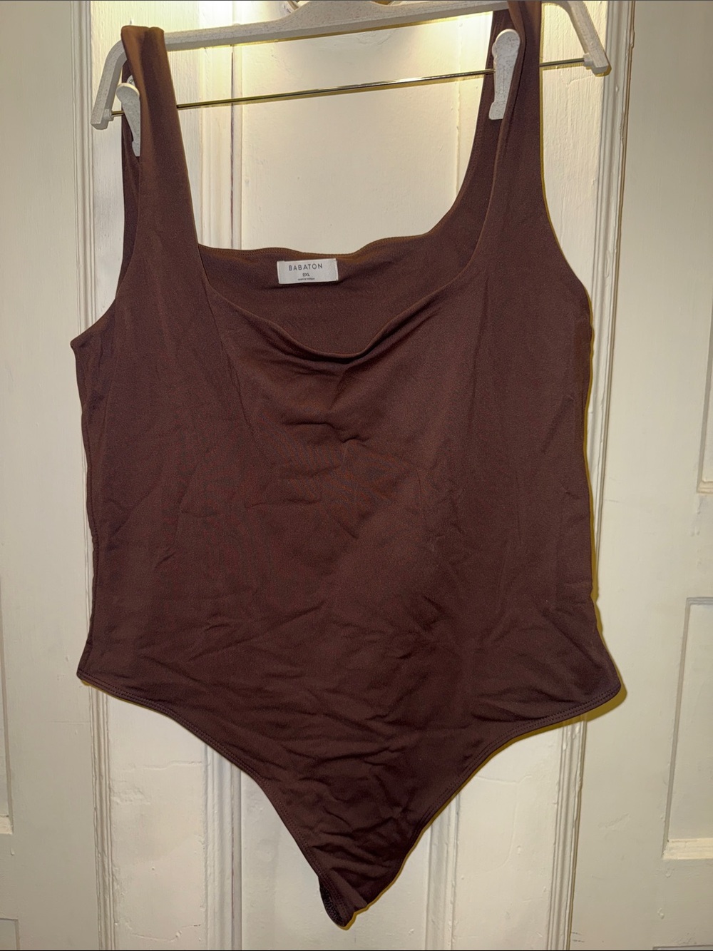 Babaton Dark Brown Square-Neck Bodysuit
